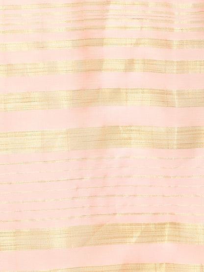 Women's Pink Color Chanderi Silk Embroidered Straight Kurta Palazzo With Dupatta