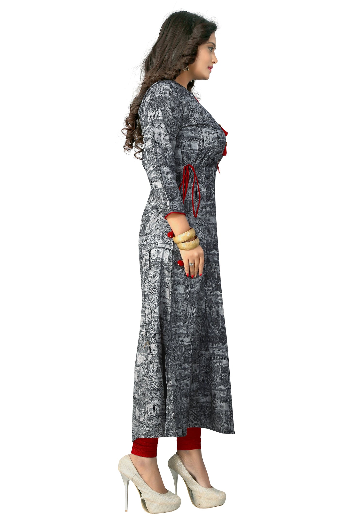 Women's Grey Color Rayon A-Line Kurta  (1Pc)