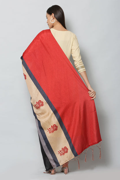 Women's Red Color Art Silk Digital Printed Dupatta