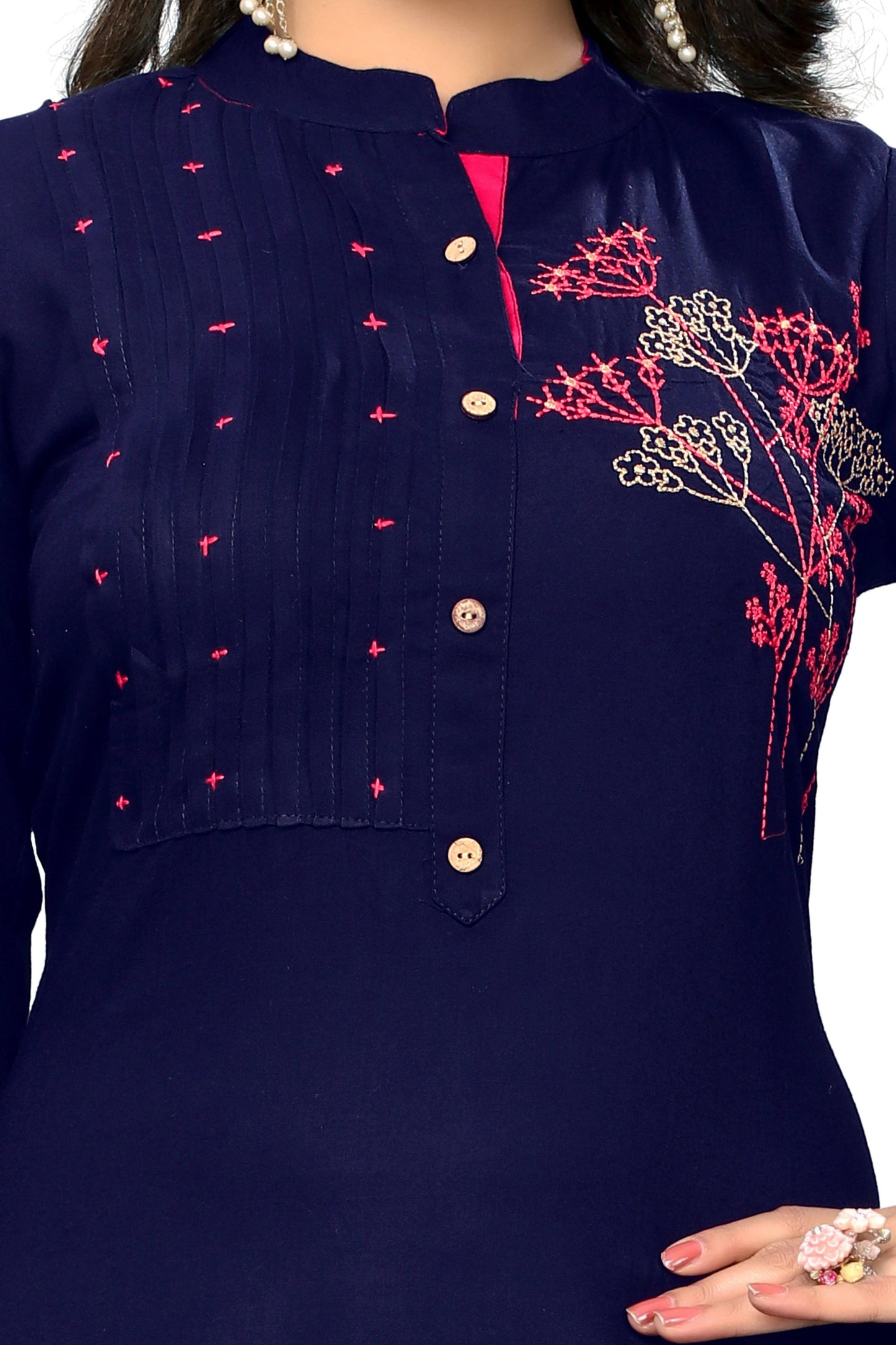 Women's Blue Kurta By Vbuyz- (