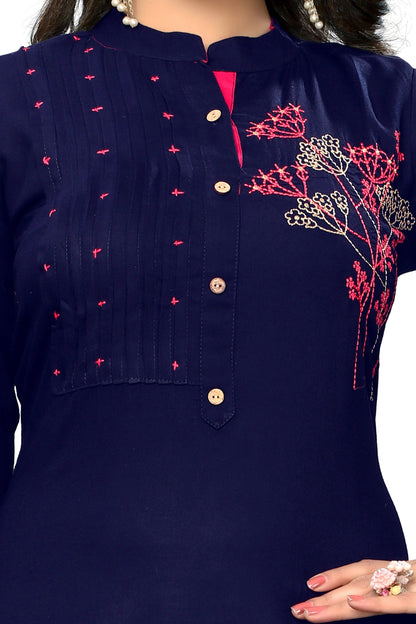 Women's Blue Kurta By Vbuyz- (