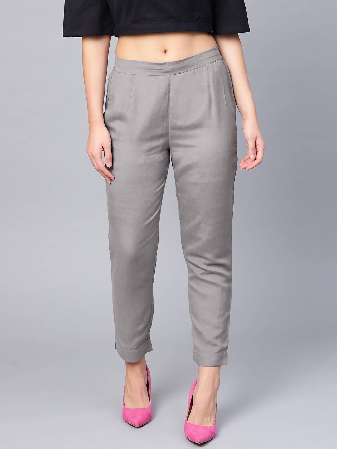 Buy_Women's_Grey_Rayon_Solid_Cigarette_Pants_Online_Trendia