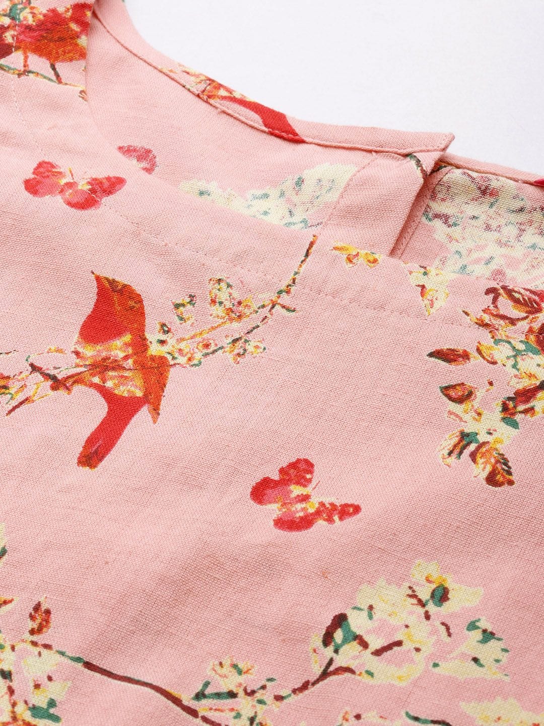 Women's Pink & Yellow Floral Printed Regular Crop Top