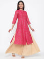 Women's Chanderi Printed A-Line Kurta
