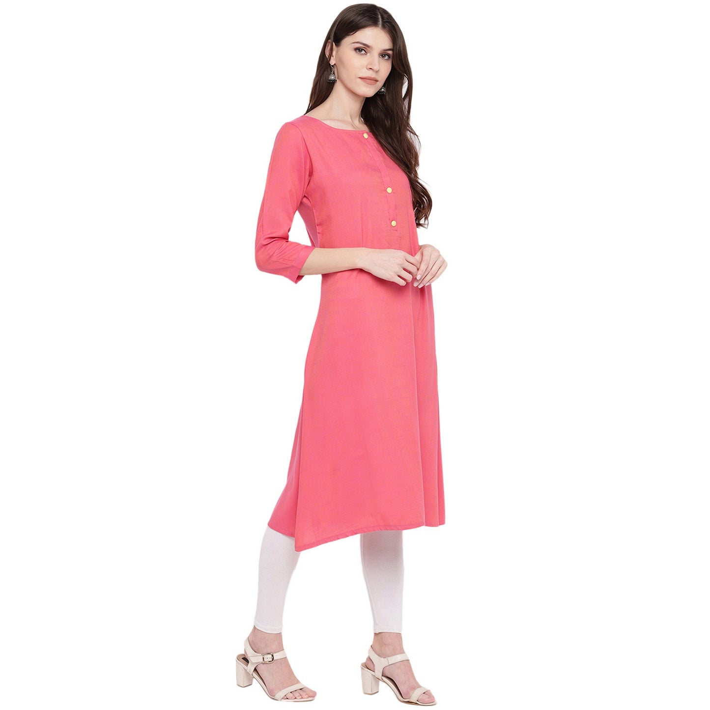 Women's Light Pink A-Line Kurta By Vbuyz- (