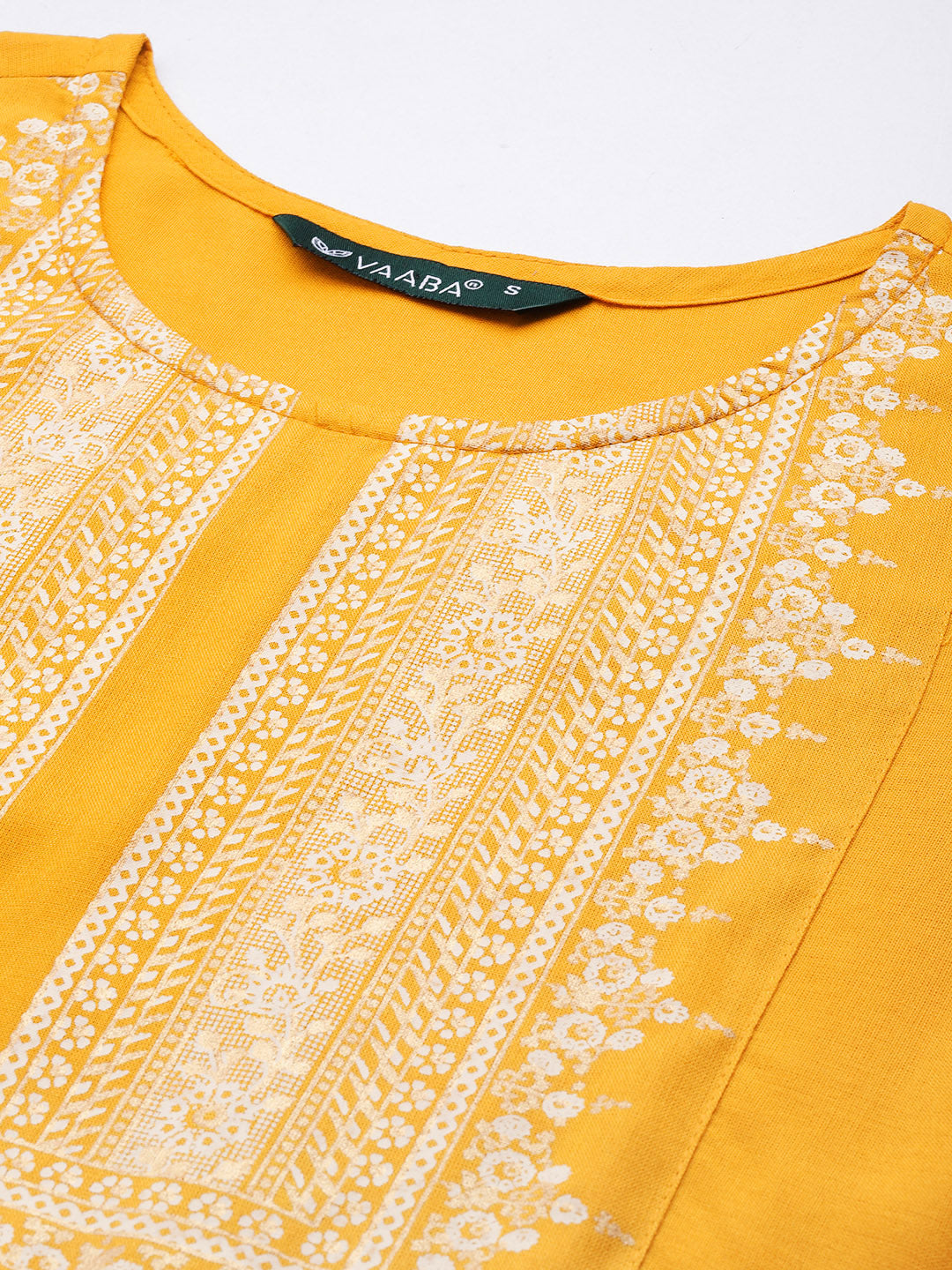 Women's Yellow Rayon Panelled Printed A-Line Kurta Trouser Set With Dupatta